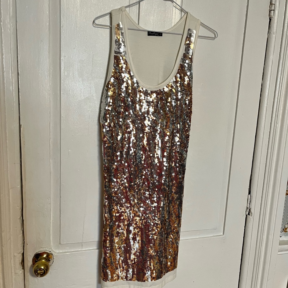 Edge Gold Sequin Mini Dress for Night Out